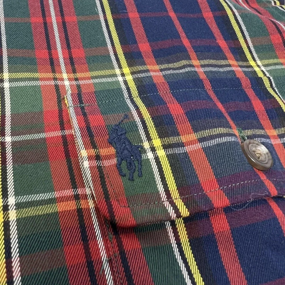 Polo Ralph Lauren Whitfield‎ Classic Shirt Plaid Mens Large Blue Red Green Plaid